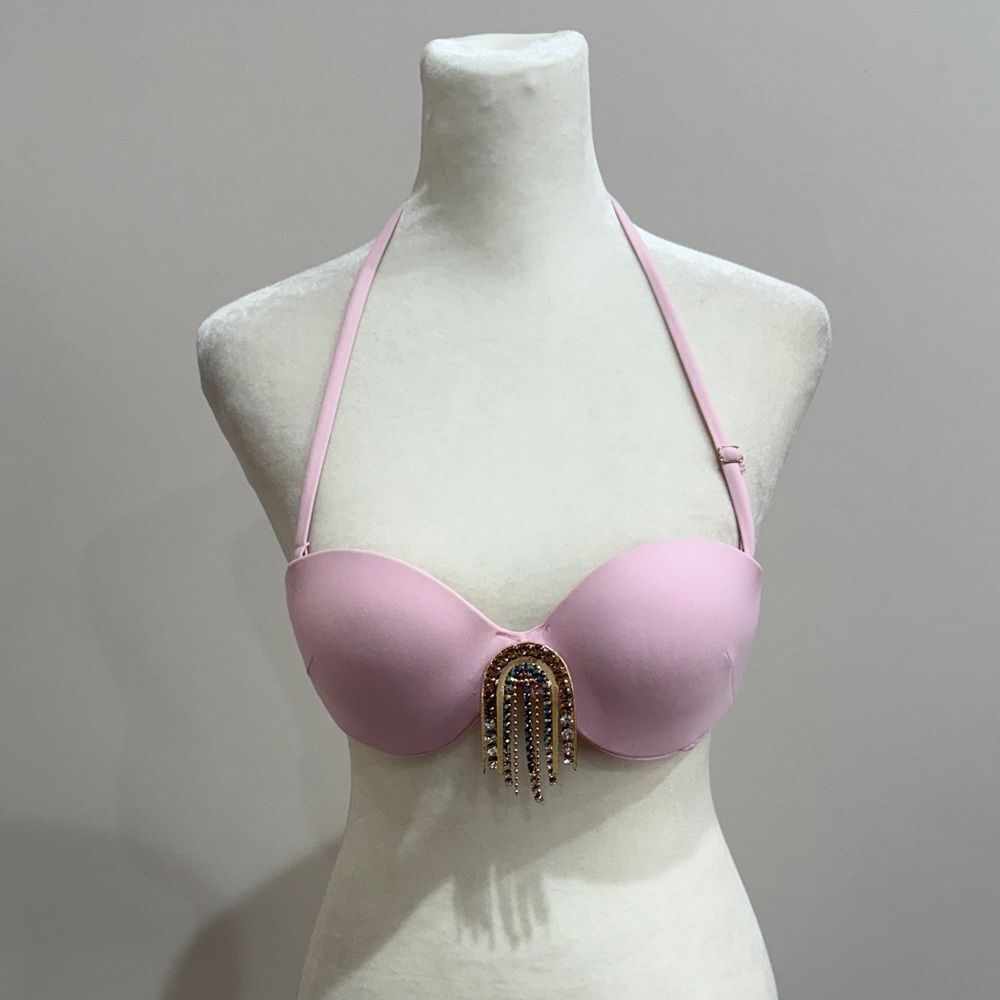 River Island Embellished Bandeau Balconette Bikini Top Size 4